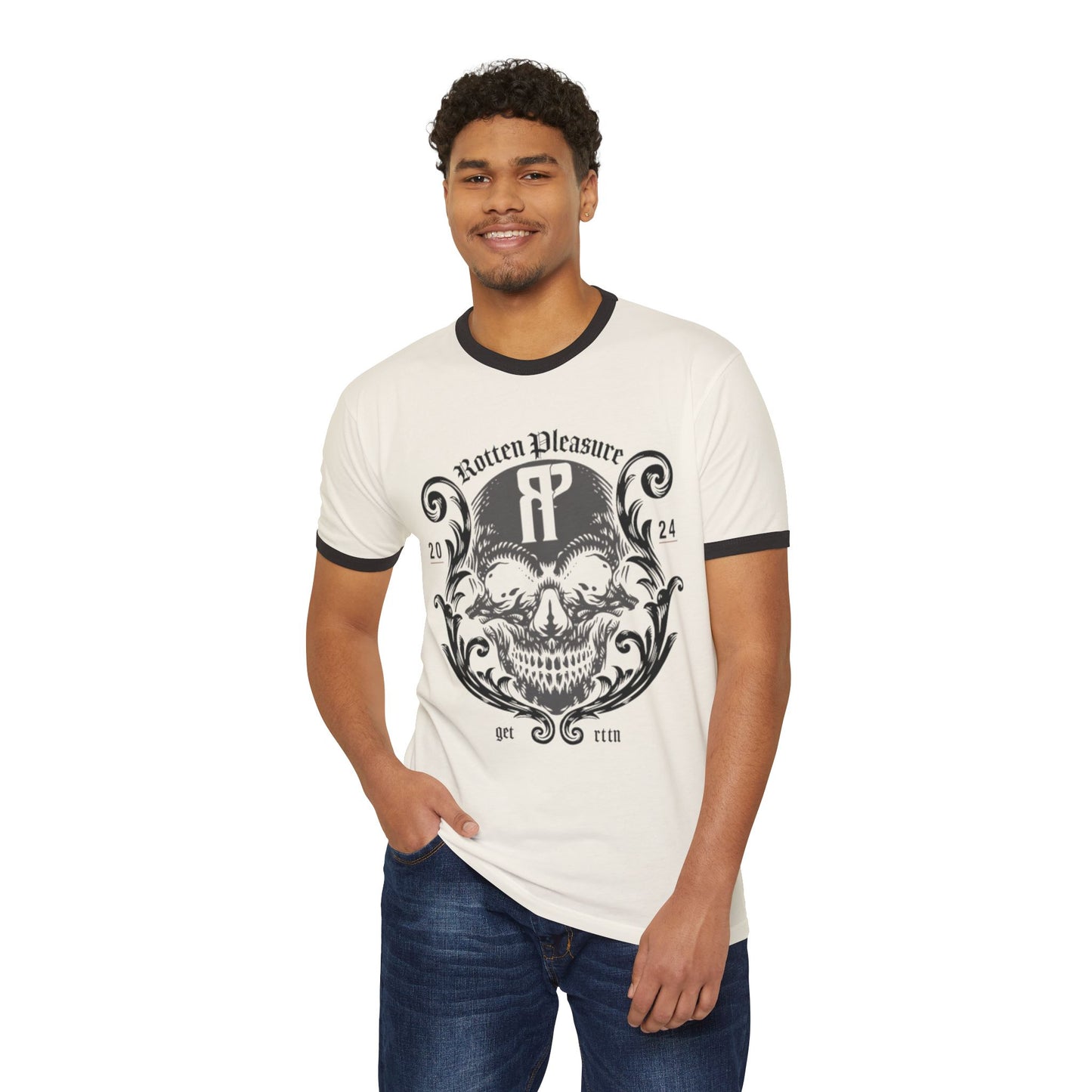 Rotten Pleasure Flourish Ringer Tee