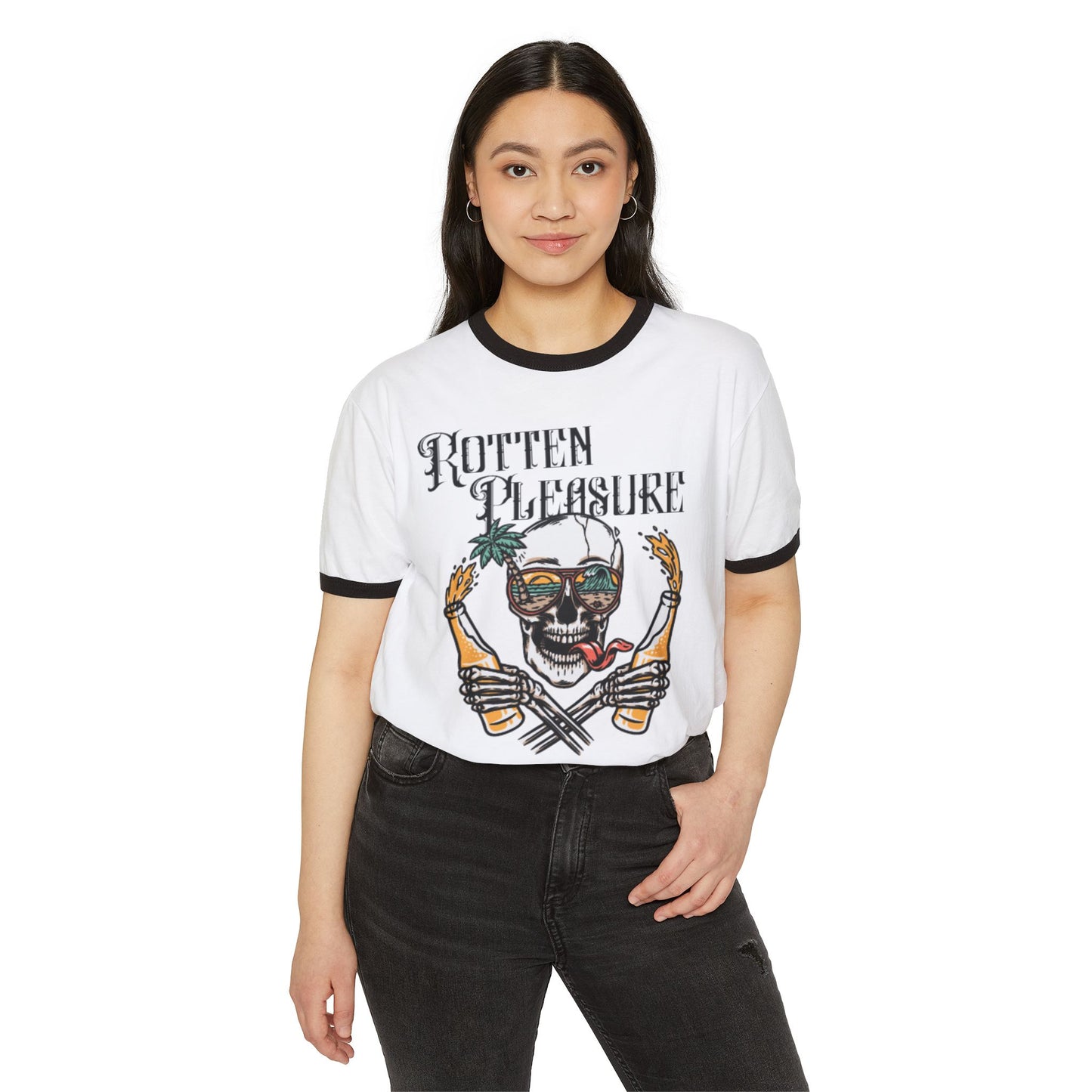RP Drunk Skull Ringer Tee