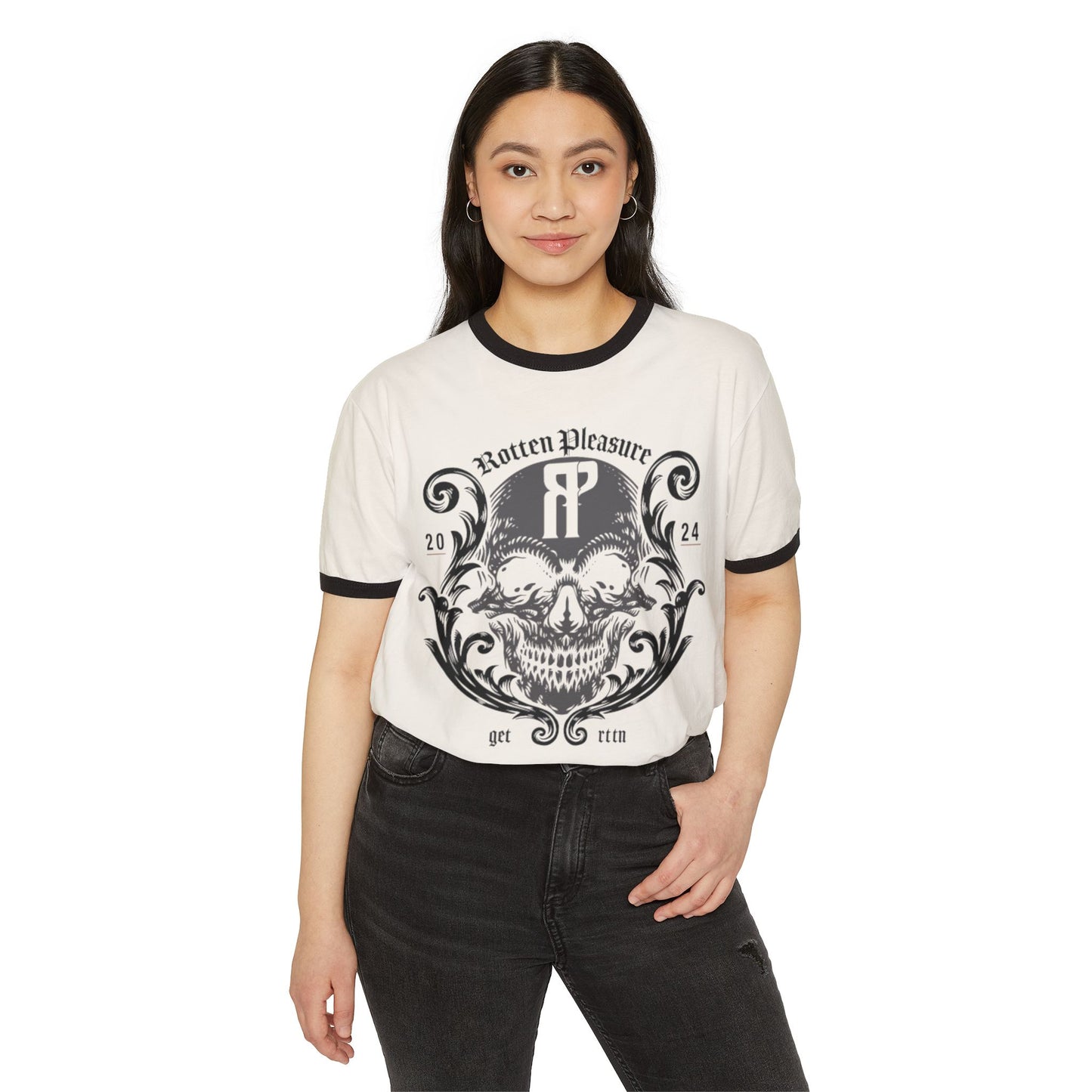 Rotten Pleasure Flourish Ringer Tee