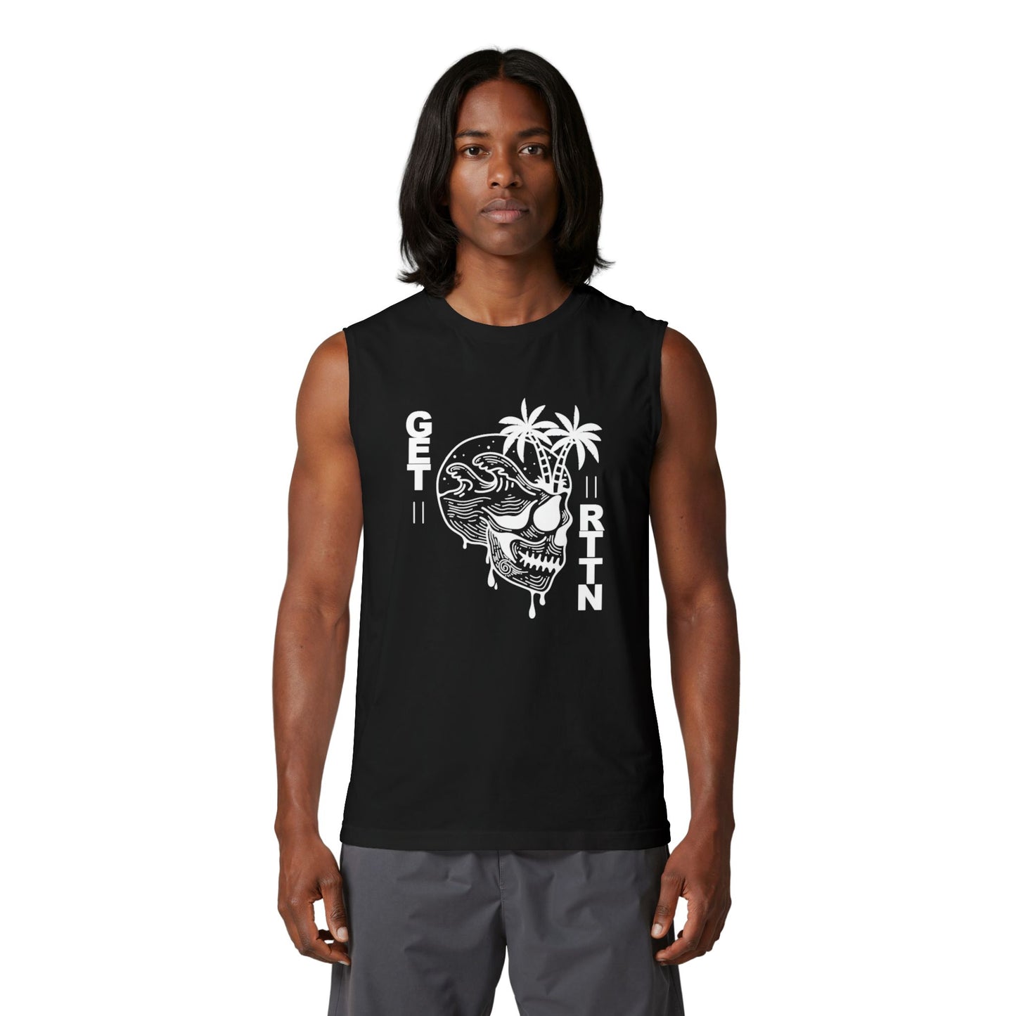 GETRTTN Palms Skull Muscle Tee