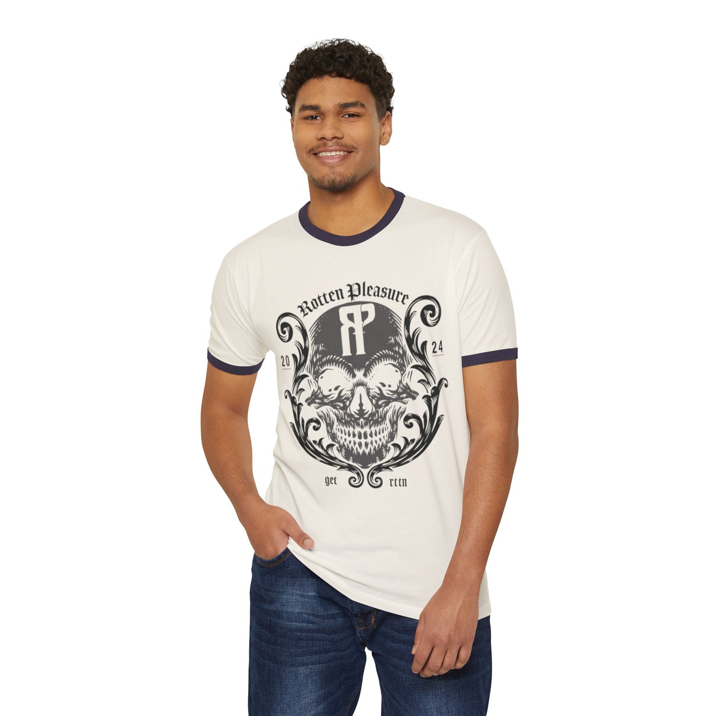Rotten Pleasure Flourish Ringer Tee